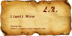 Ligeti Nina névjegykártya